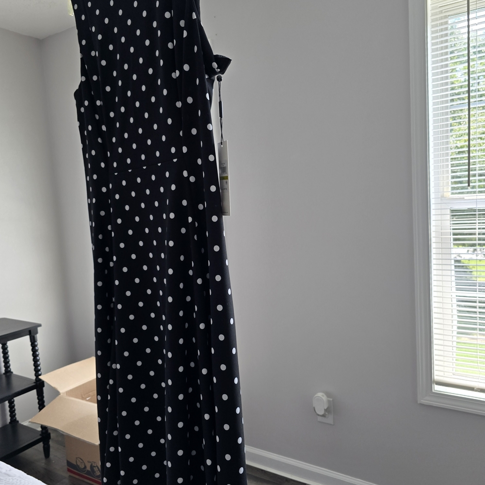 Calvin Klein Black and White Polka Dot Dress